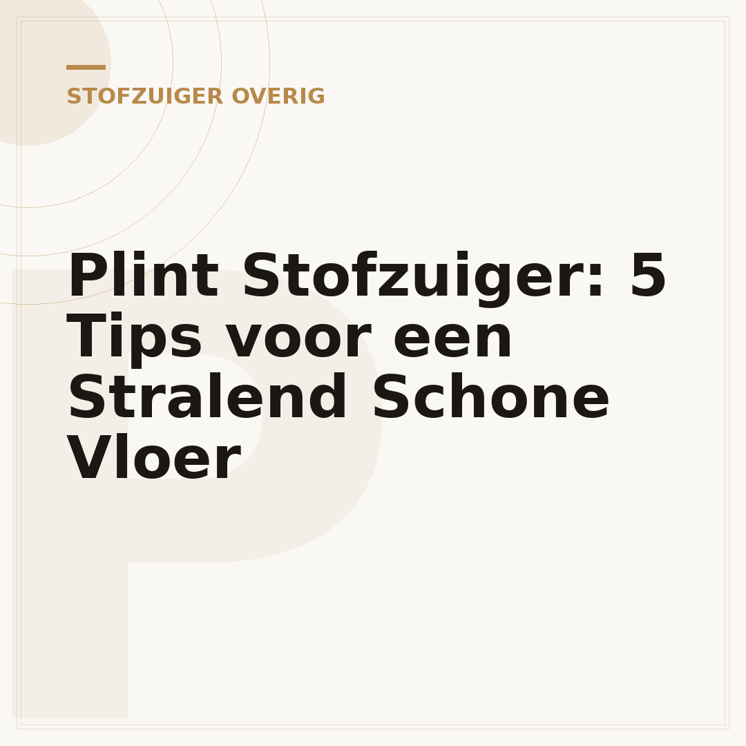 Plint Stofzuiger: 5 Tips voor een Stralend Schone Vloer