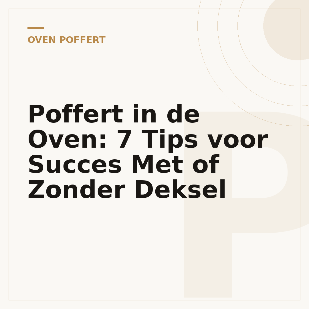 Poffert in de Oven: 7 Tips voor Succes Met of Zonder Deksel