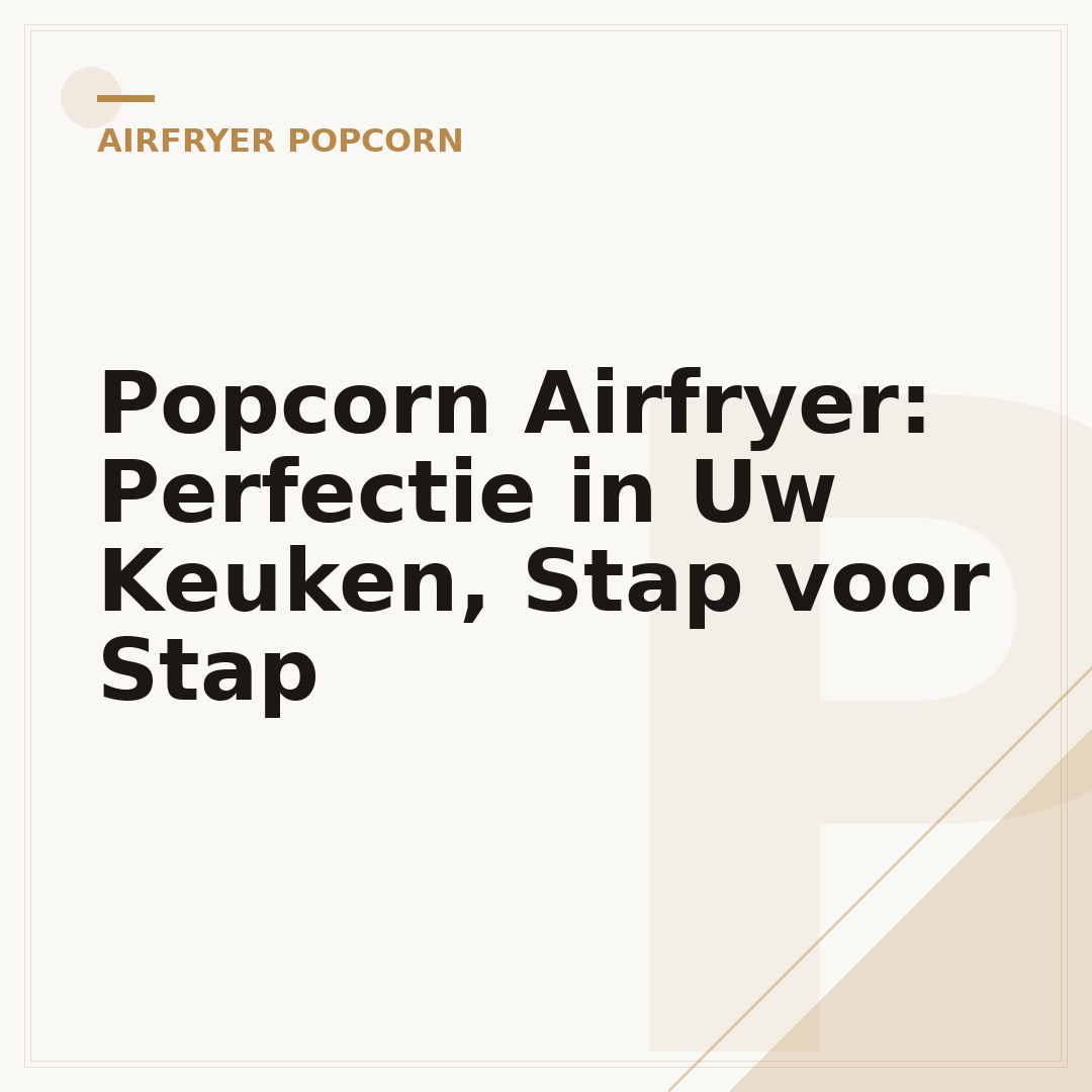 Popcorn Airfryer: Perfectie in Uw Keuken, Stap voor Stap