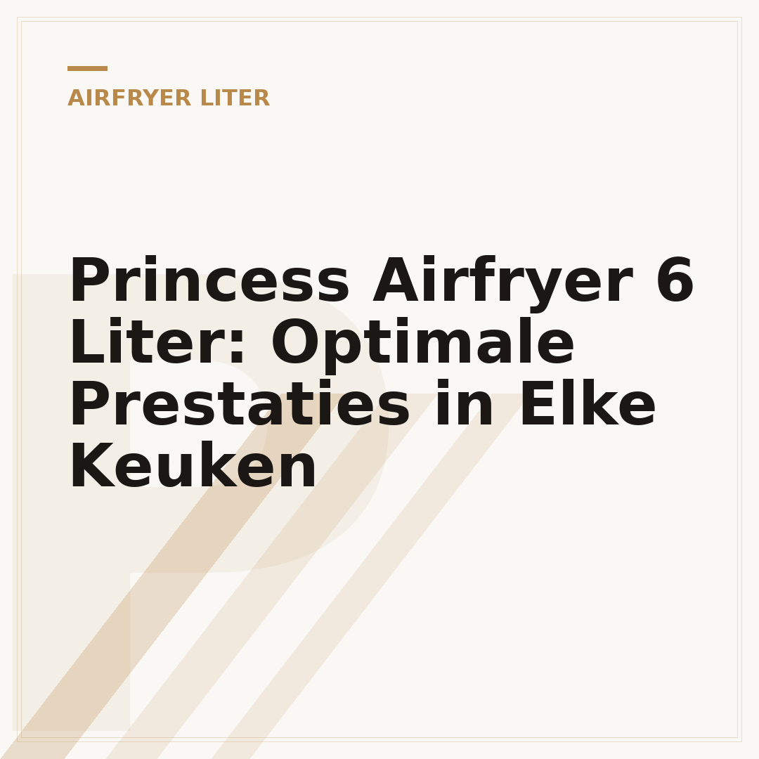 Princess Airfryer 6 Liter: Optimale Prestaties in Elke Keuken