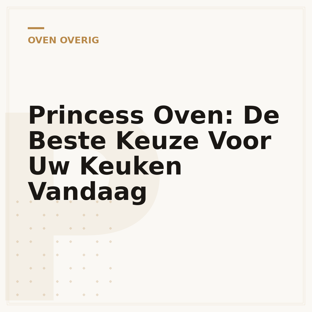 Princess Oven: De Beste Keuze Voor Uw Keuken Vandaag
