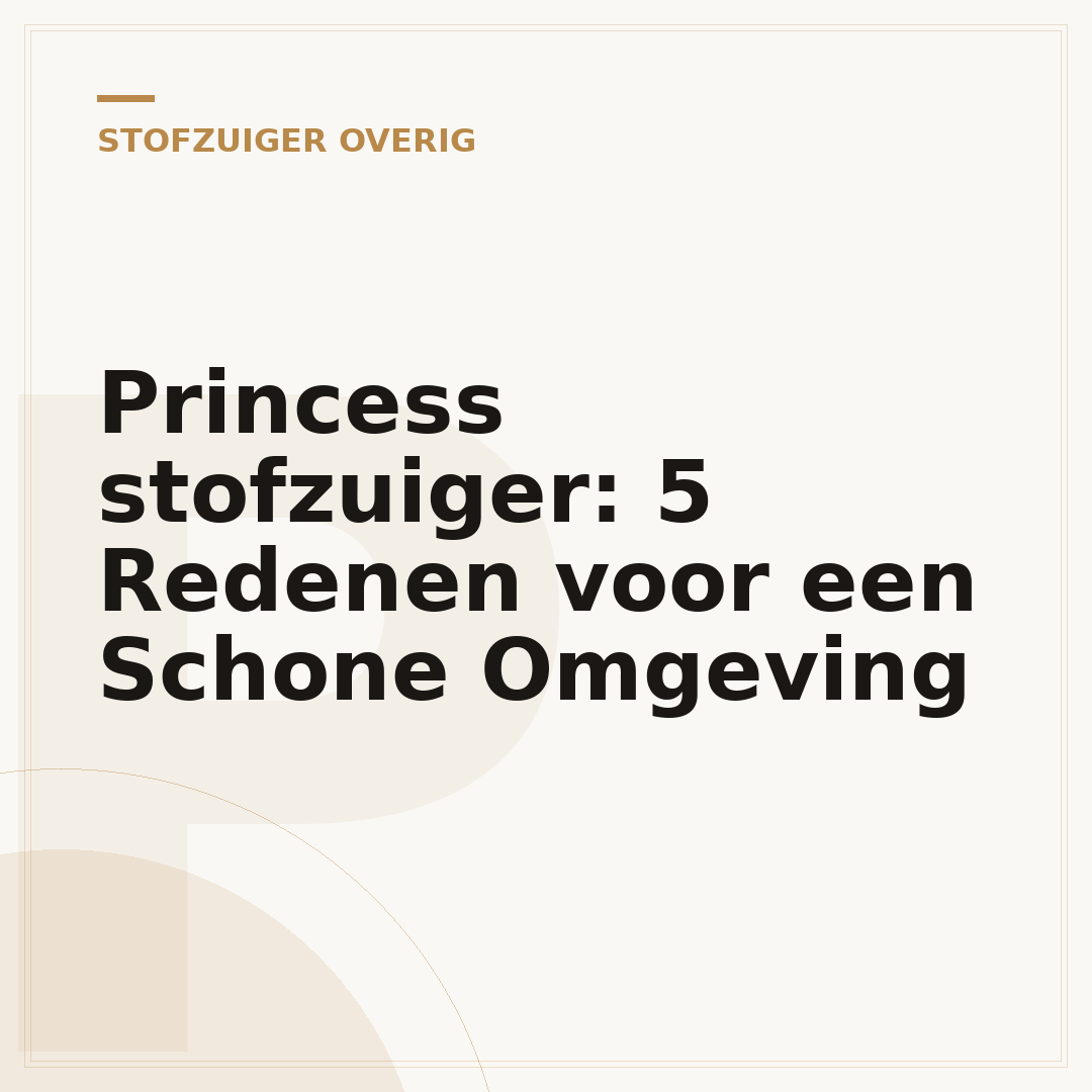 Princess stofzuiger: 5 Redenen voor een Schone Omgeving