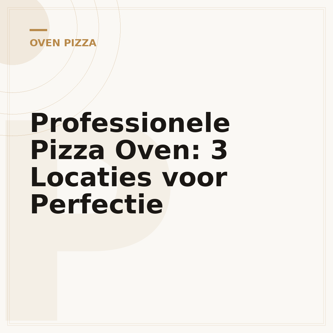 Professionele Pizza Oven: 3 Locaties voor Perfectie