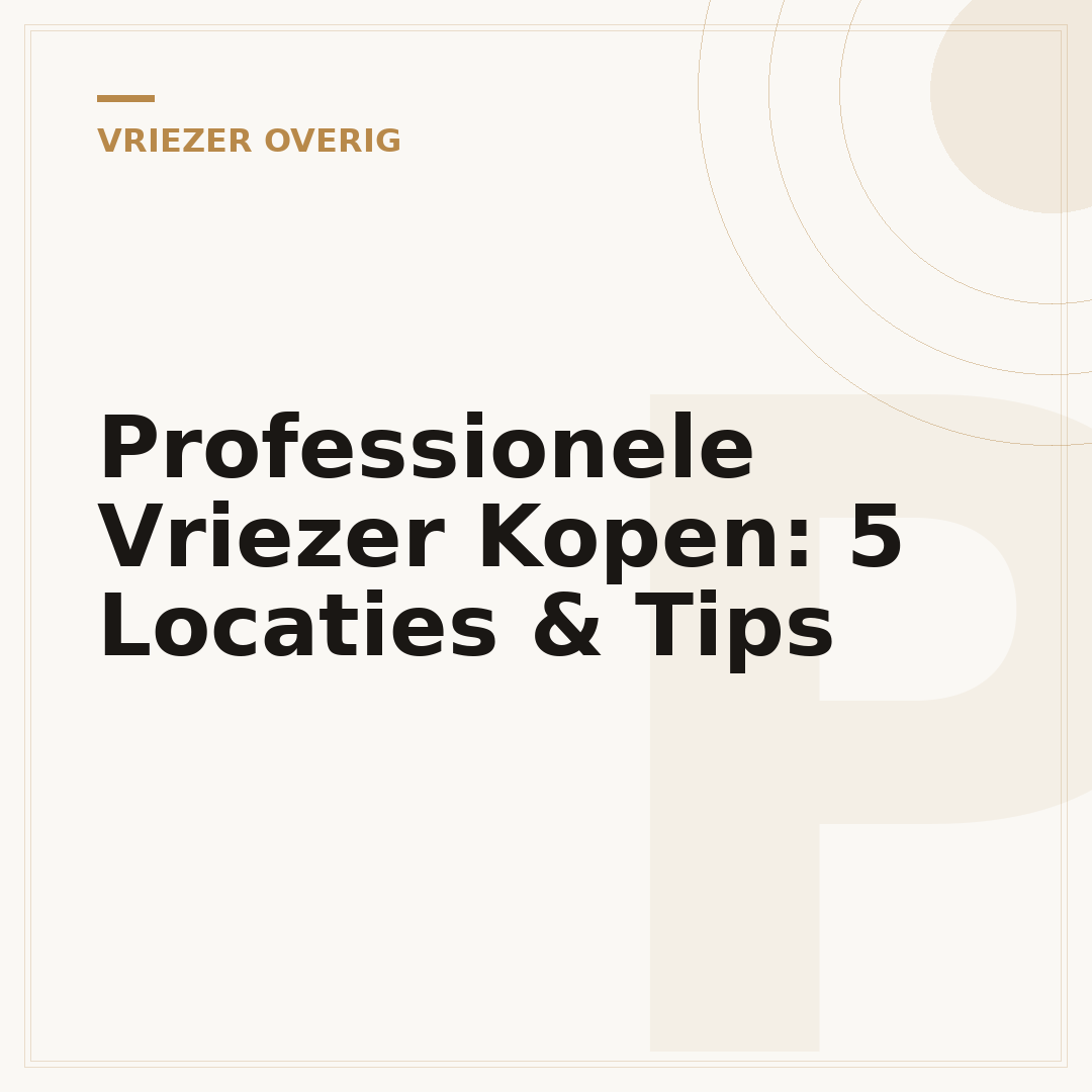 Professionele Vriezer Kopen: 5 Locaties & Tips