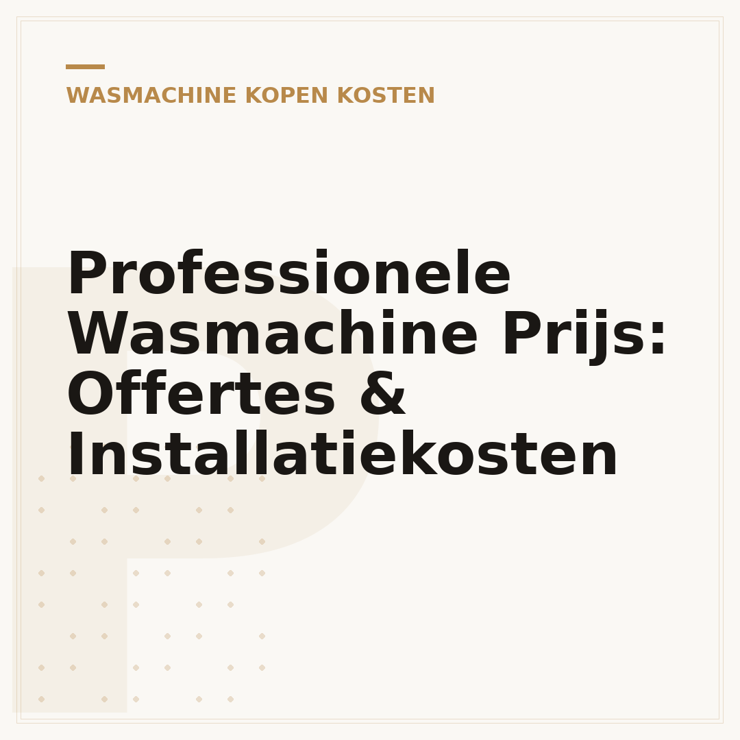 Professionele Wasmachine Prijs: Offertes & Installatiekosten
