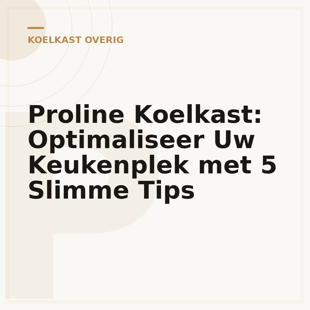 Proline Koelkast: Optimaliseer Uw Keukenplek met 5 Slimme Tips