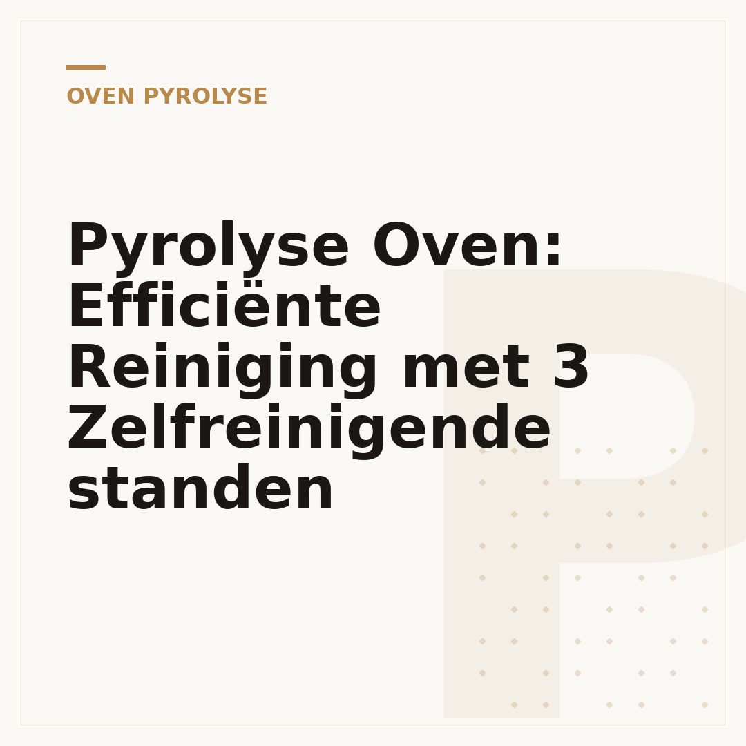 Pyrolyse Oven: Efficiënte Reiniging met 3 Zelfreinigende standen