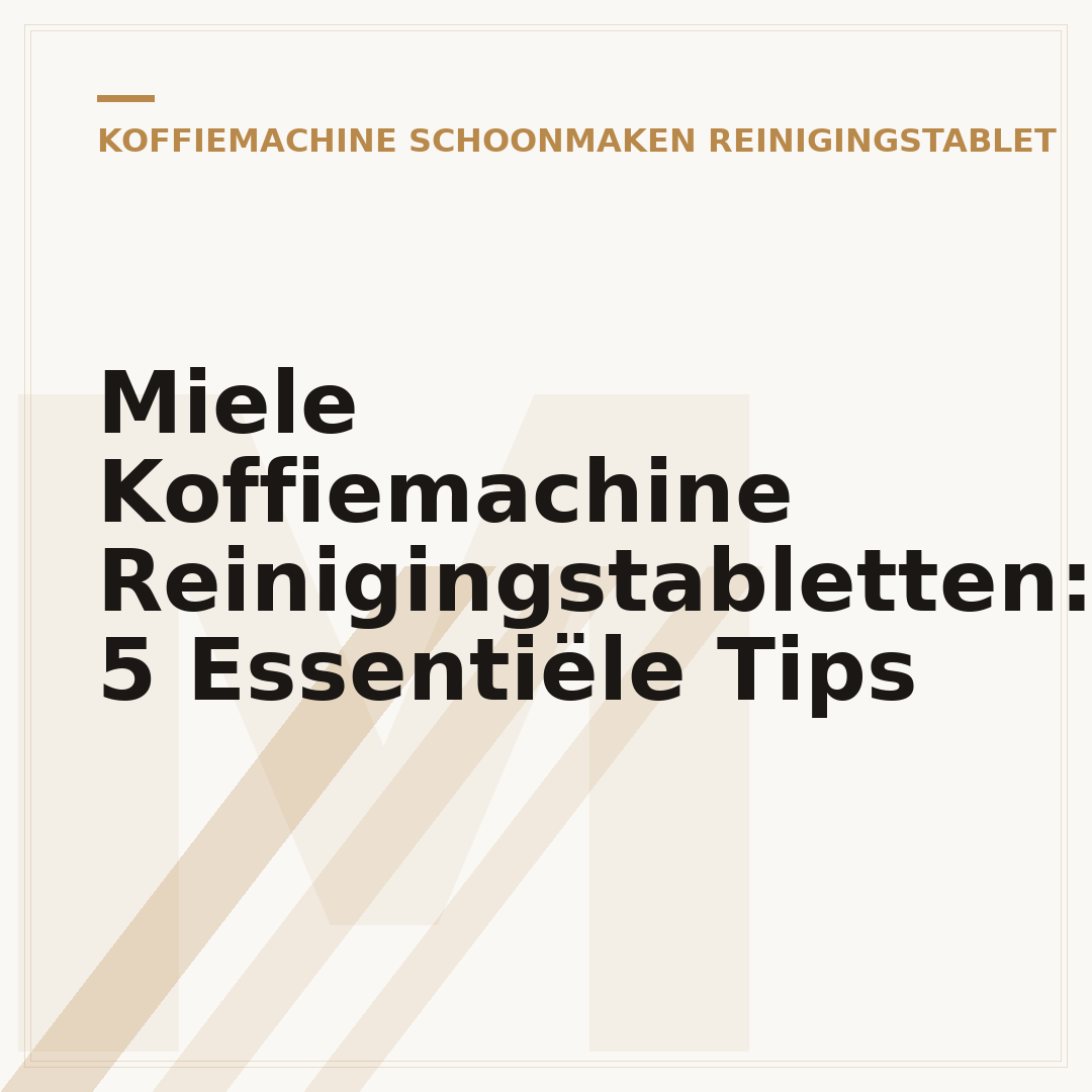 Miele Koffiemachine Reinigingstabletten: 5 Essentiële Tips