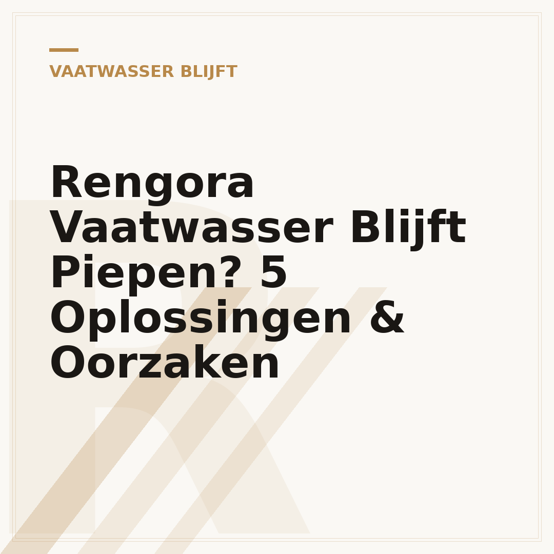 Rengora Vaatwasser Blijft Piepen? 5 Oplossingen & Oorzaken