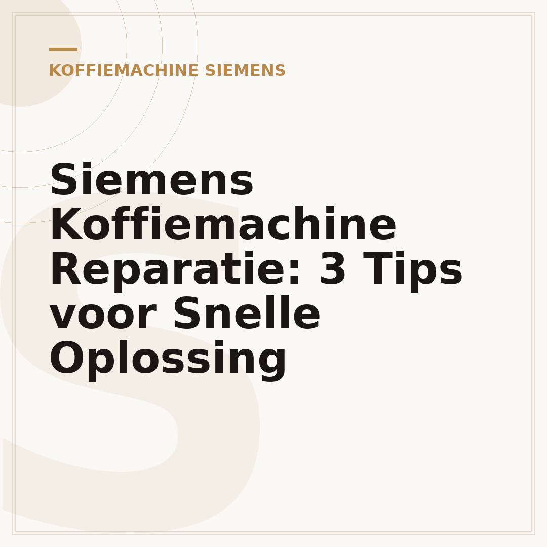 Siemens Koffiemachine Reparatie: 3 Tips voor Snelle Oplossing