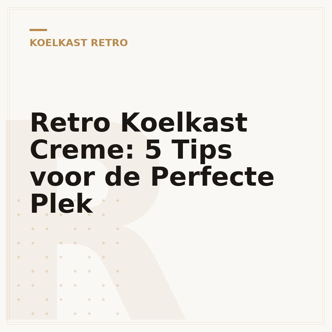 Retro Koelkast Creme: 5 Tips voor de Perfecte Plek