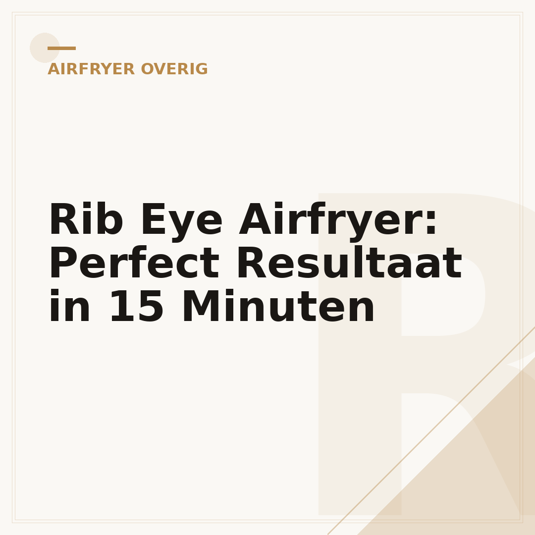 Rib Eye Airfryer: Perfect Resultaat in 15 Minuten