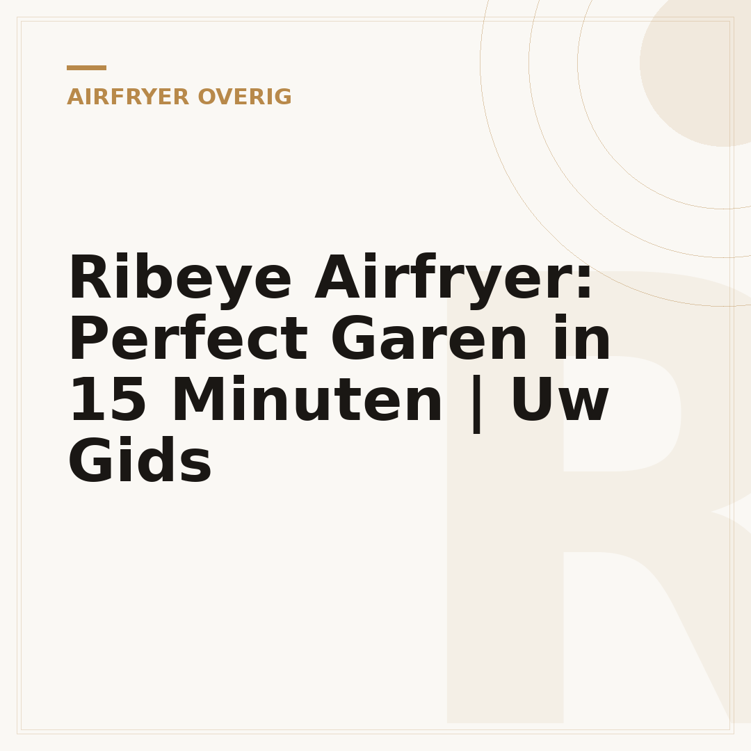 Ribeye Airfryer: Perfect Garen in 15 Minuten | Uw Gids