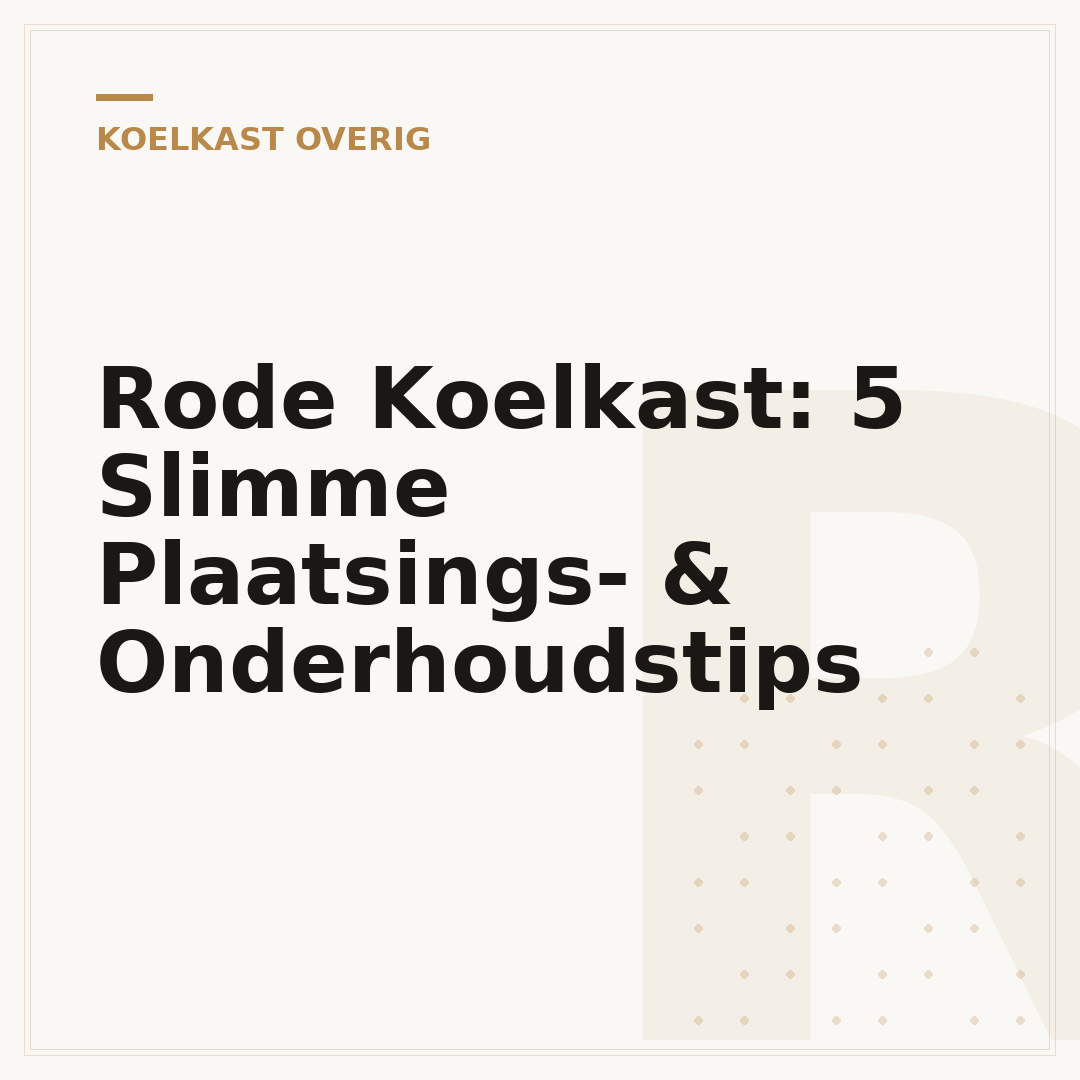 Rode Koelkast: 5 Slimme Plaatsings- & Onderhoudstips