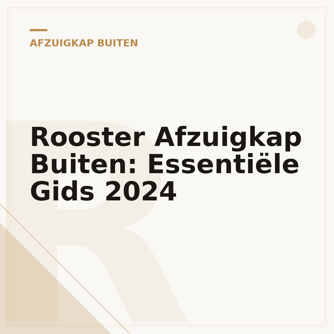 Rooster Afzuigkap Buiten: Essentiële Gids 2024