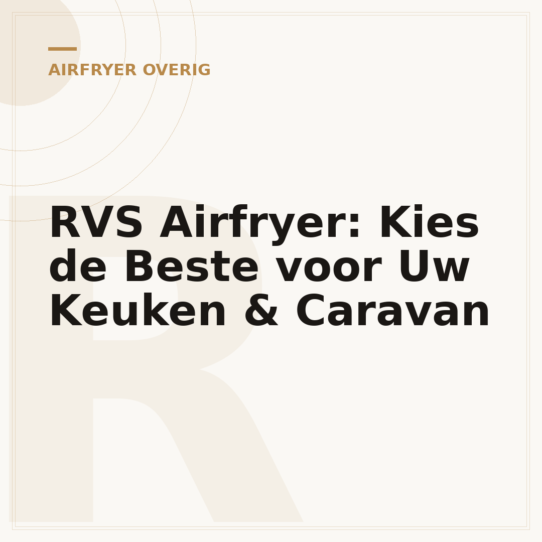 RVS Airfryer: Kies de Beste voor Uw Keuken & Caravan
