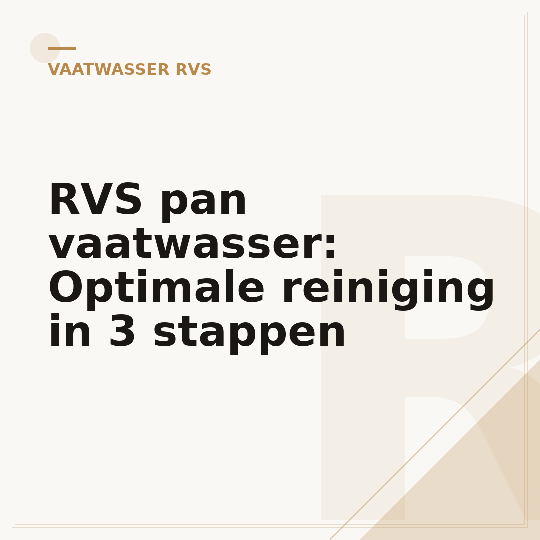 RVS pan vaatwasser: Optimale reiniging in 3 stappen