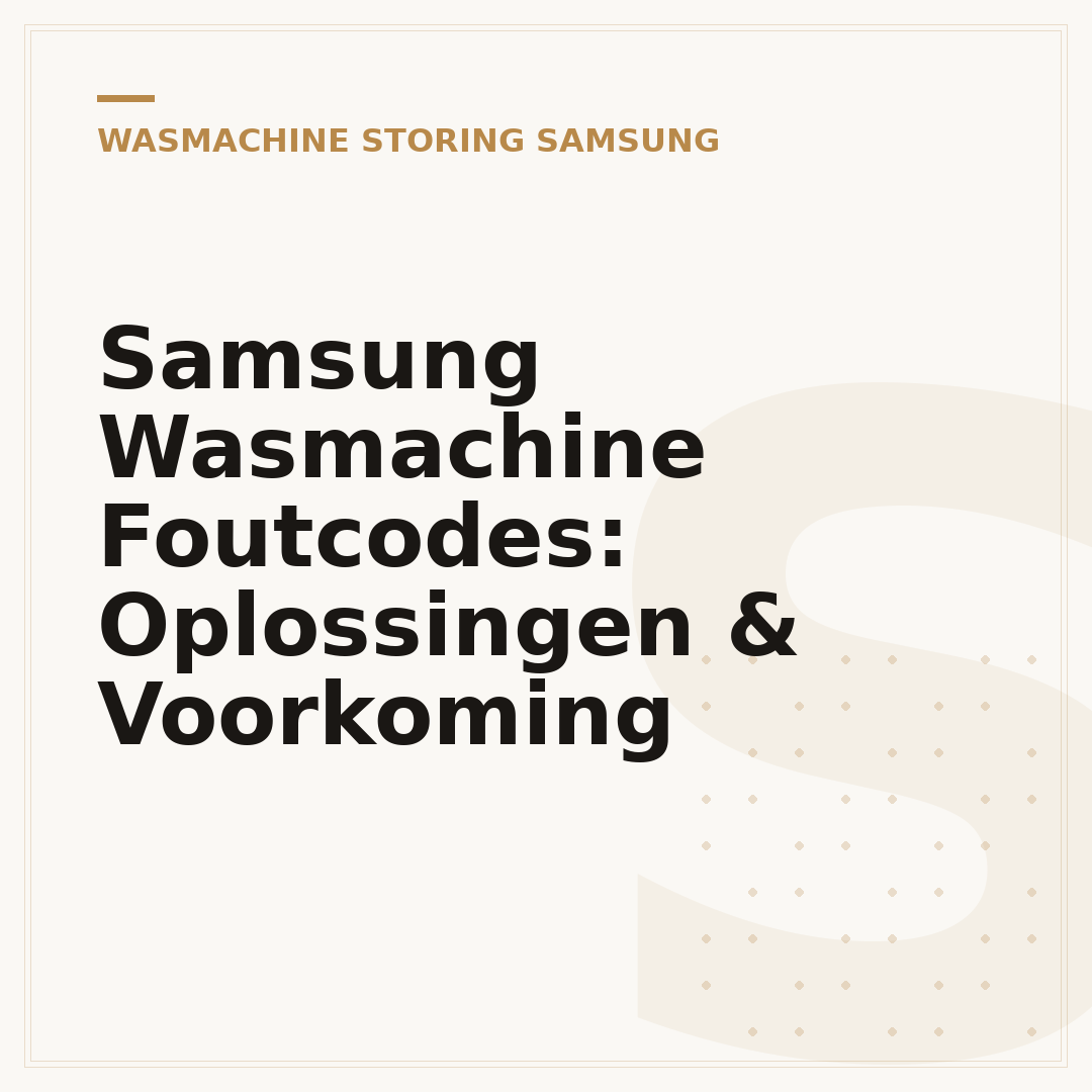 Samsung Wasmachine Foutcodes: Oplossingen & Voorkoming