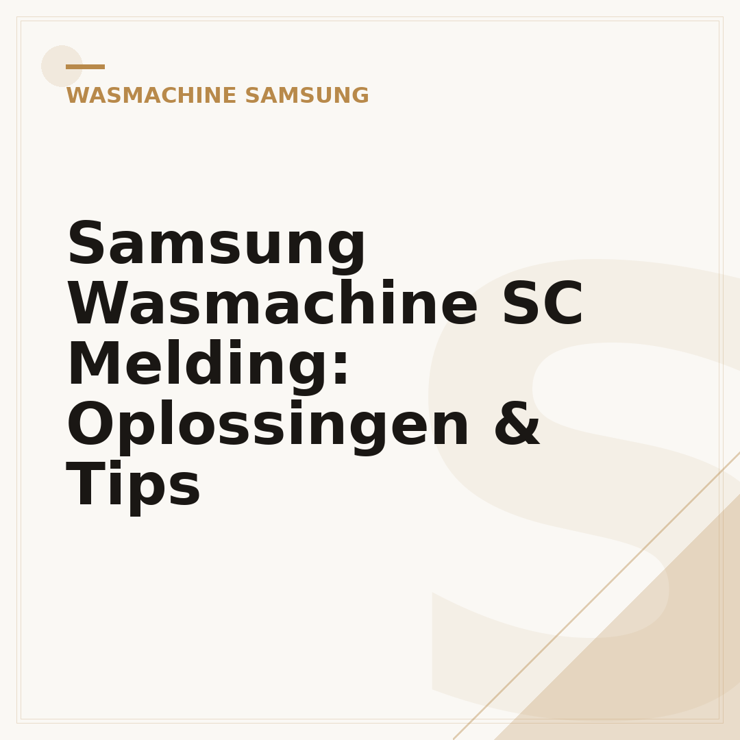 Samsung Wasmachine SC Melding: Oplossingen & Tips