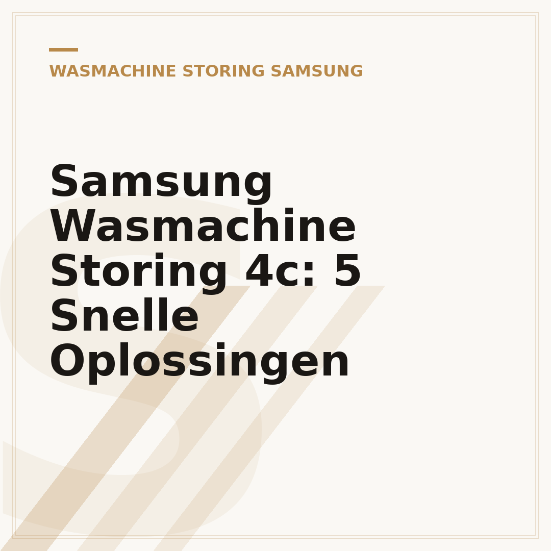 Samsung Wasmachine Storing 4c: 5 Snelle Oplossingen