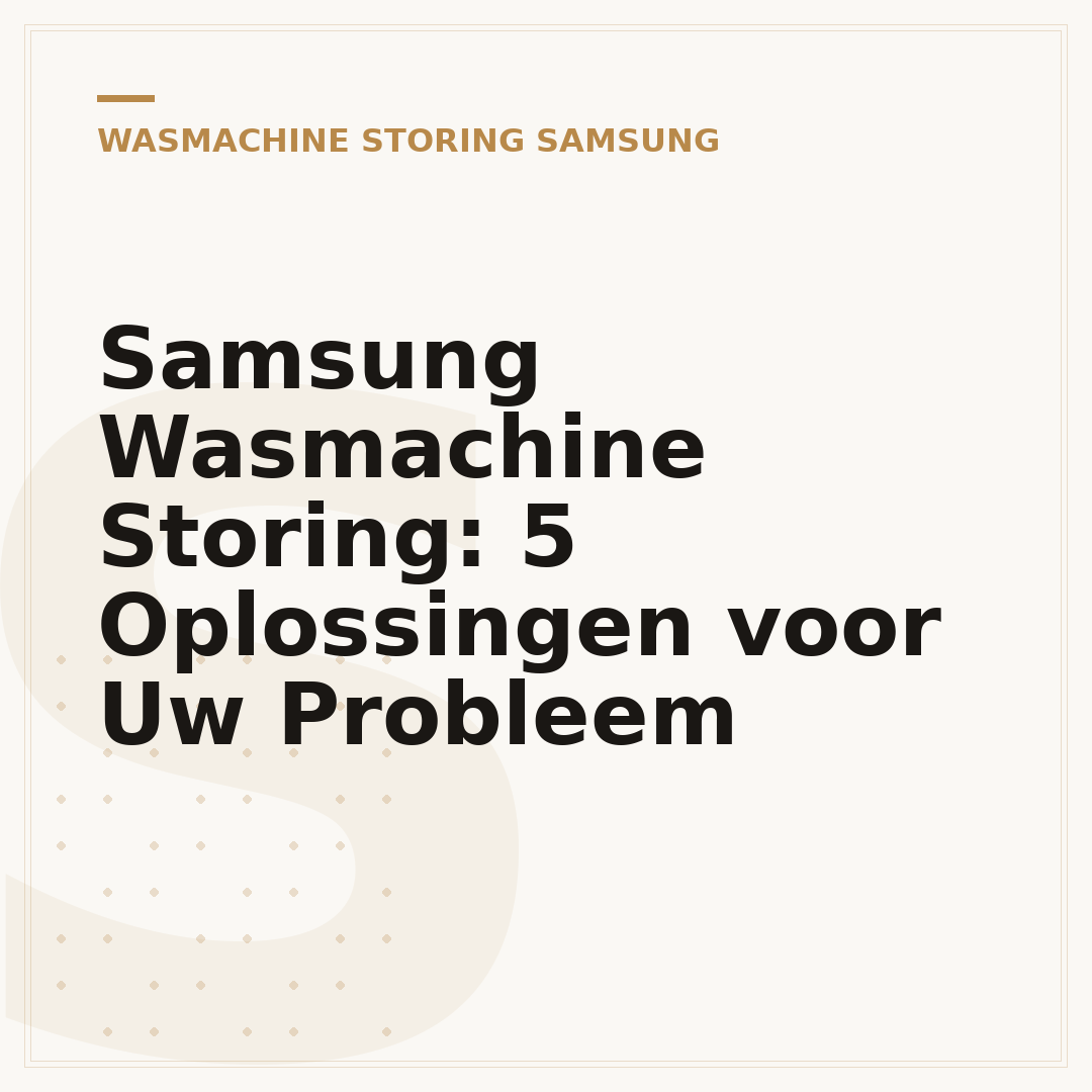 Samsung Wasmachine Storing: 5 Oplossingen voor Uw Probleem