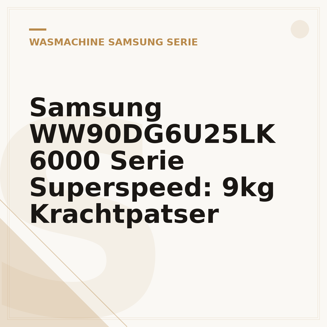 Samsung WW90DG6U25LK 6000 Serie Superspeed: 9kg Krachtpatser