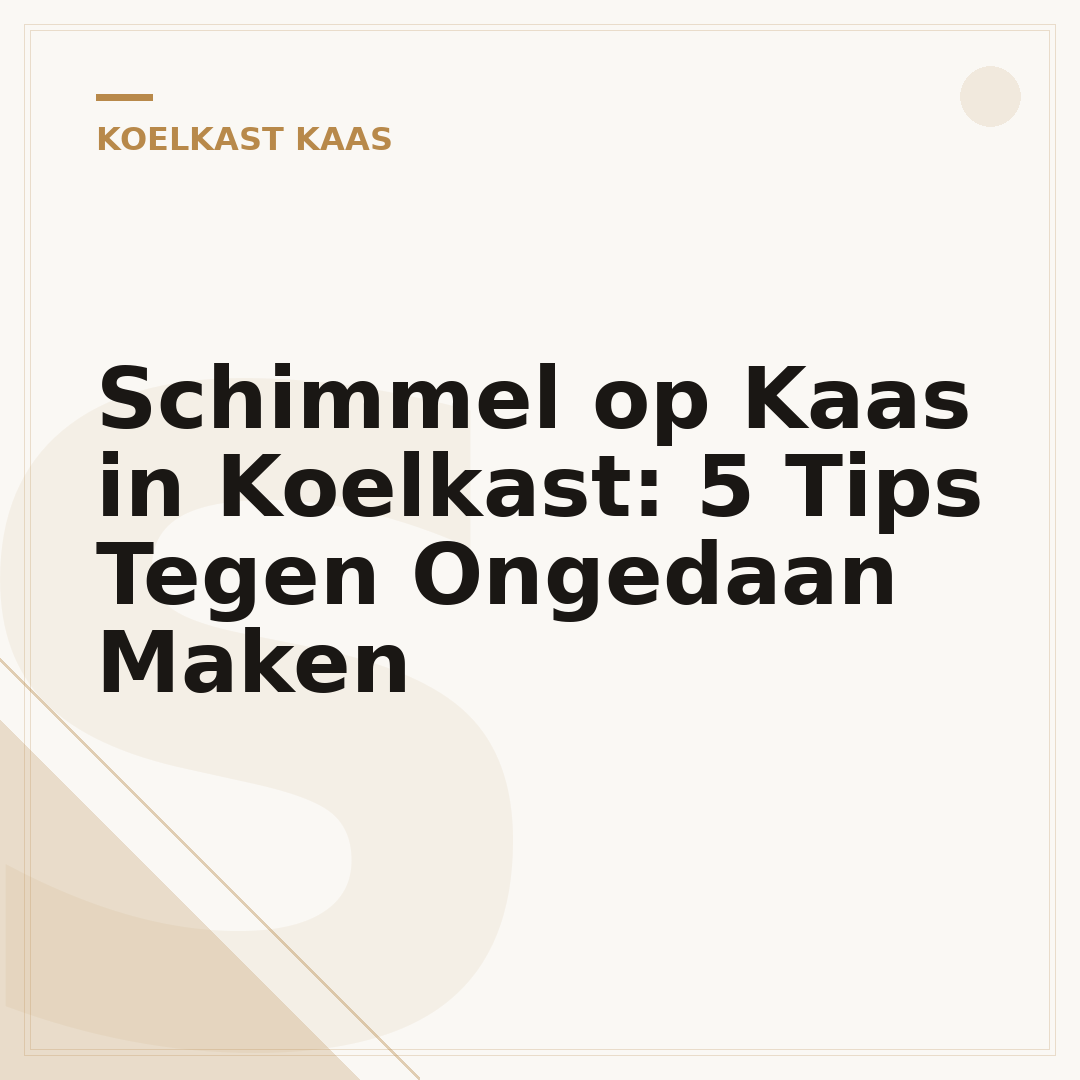 Schimmel op Kaas in Koelkast: 5 Tips Tegen Ongedaan Maken