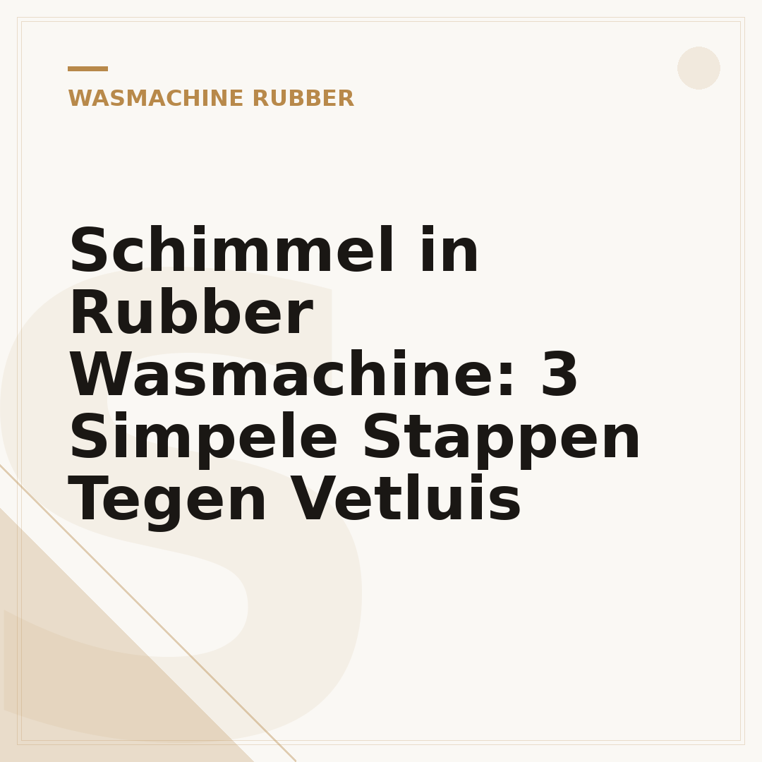 Schimmel in Rubber Wasmachine: 3 Simpele Stappen Tegen Vetluis