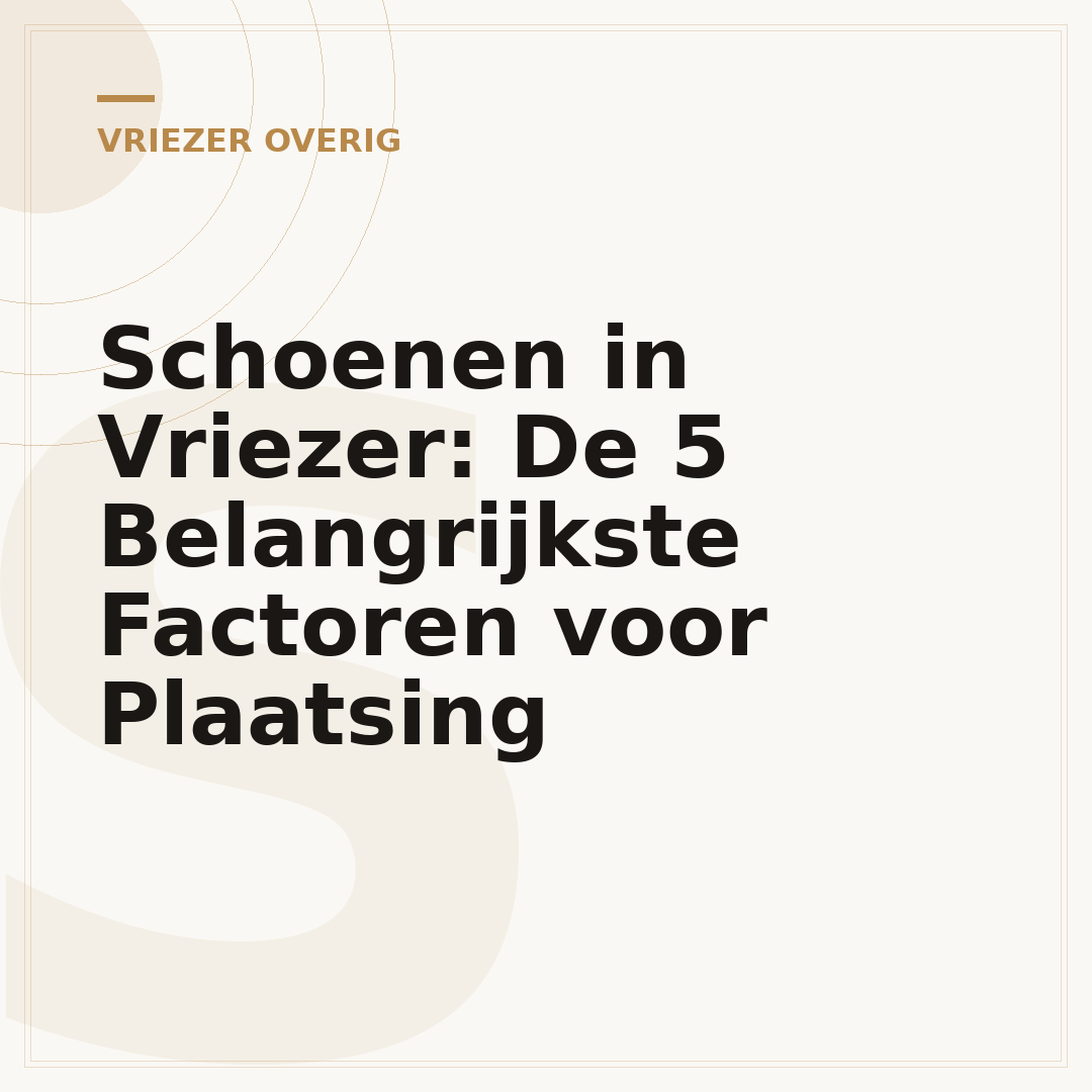 Schoenen in Vriezer: De 5 Belangrijkste Factoren voor Plaatsing