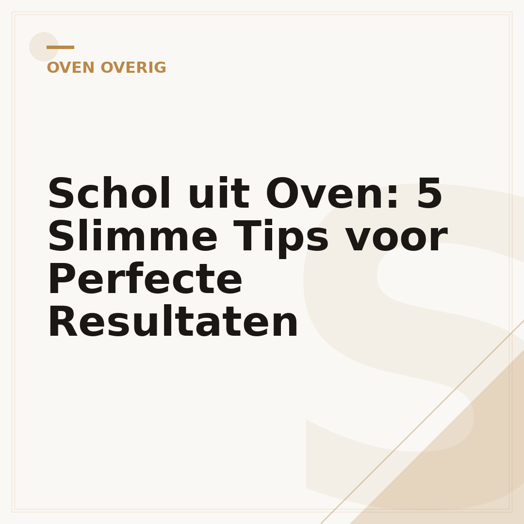 Schol uit Oven: 5 Slimme Tips voor Perfecte Resultaten