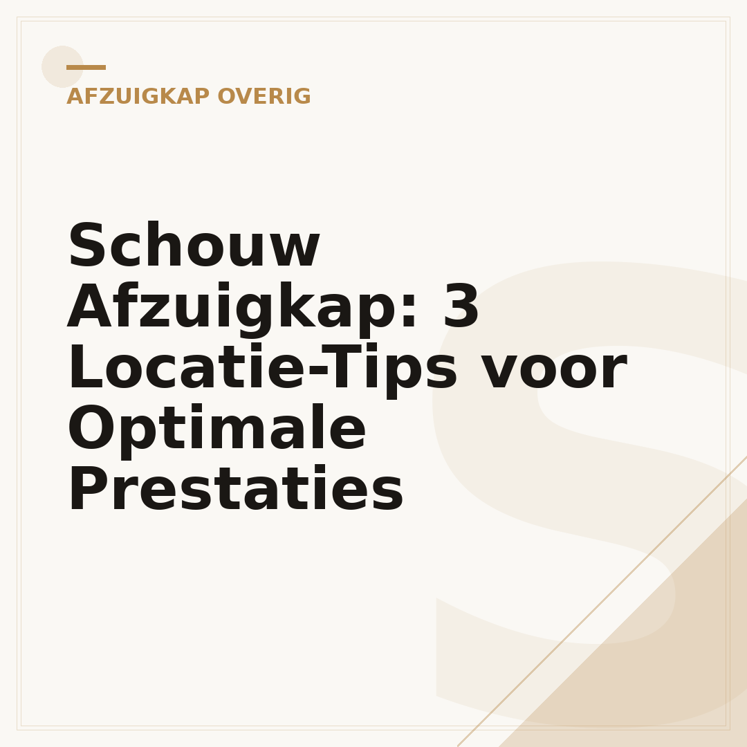 Schouw Afzuigkap: 3 Locatie-Tips voor Optimale Prestaties