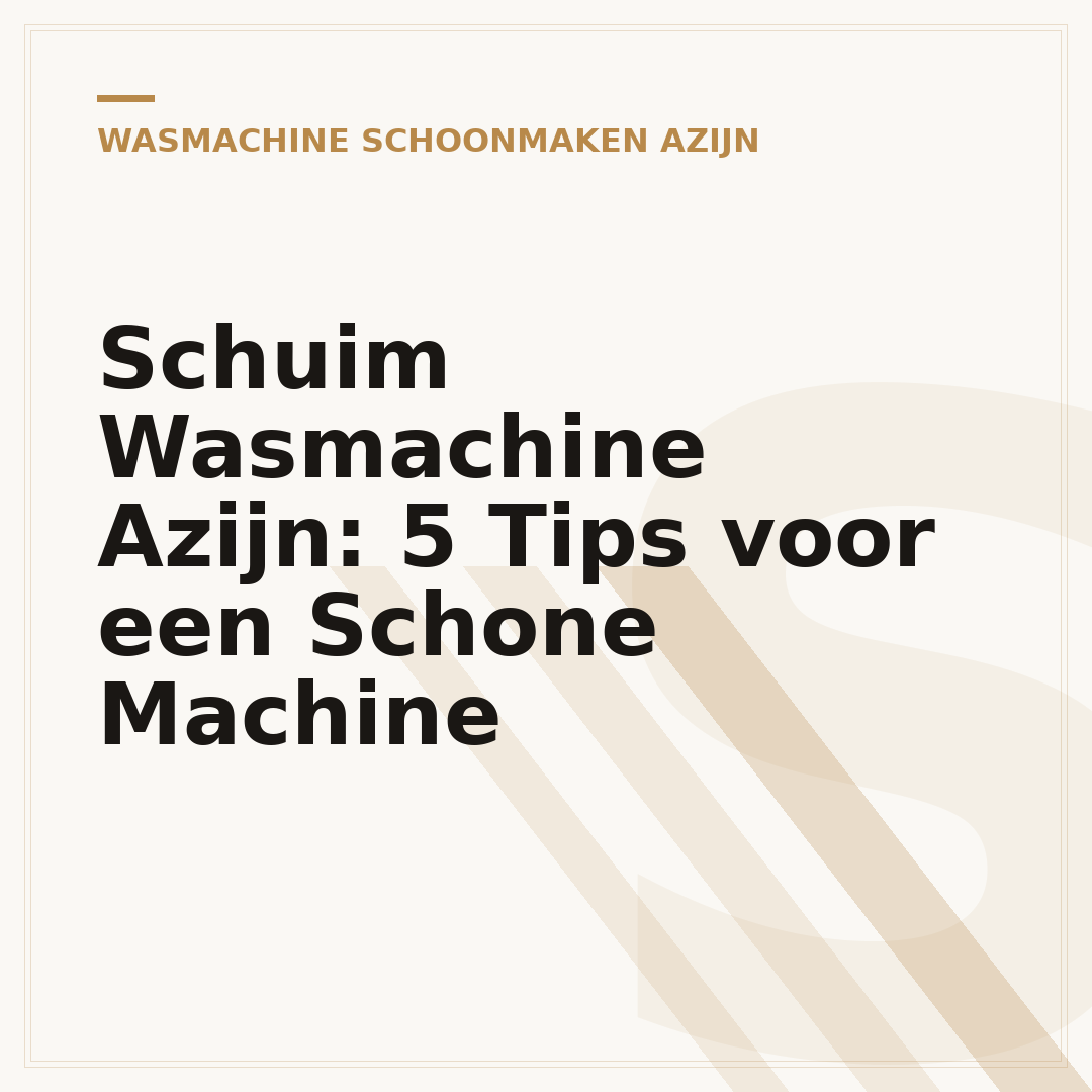 Schuim Wasmachine Azijn: 5 Tips voor een Schone Machine