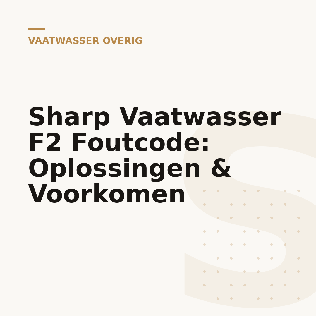Sharp Vaatwasser F2 Foutcode: Oplossingen & Voorkomen