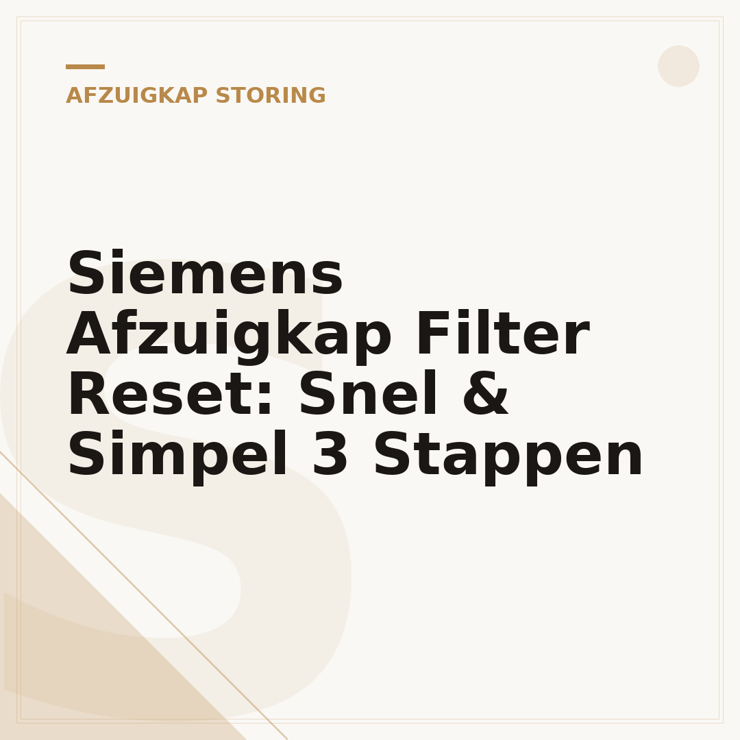 Siemens Afzuigkap Filter Reset: Snel & Simpel 3 Stappen