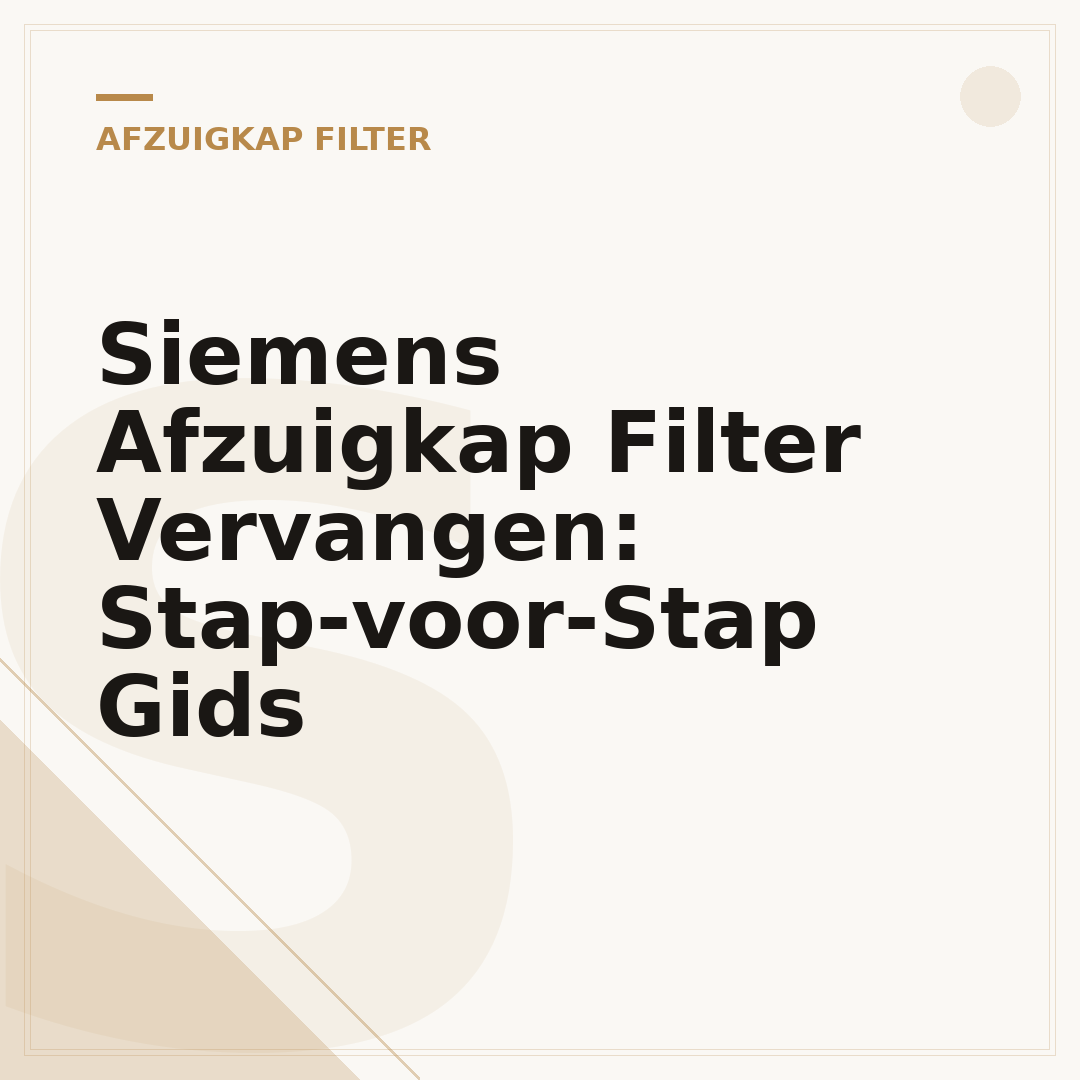 Siemens Afzuigkap Filter Vervangen: Stap-voor-Stap Gids