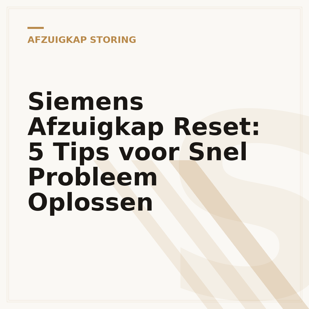 Siemens Afzuigkap Reset: 5 Tips voor Snel Probleem Oplossen
