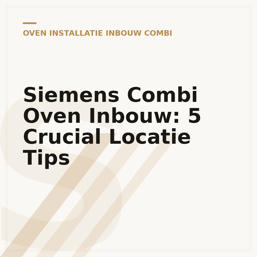 Siemens Combi Oven Inbouw: 5 Crucial Locatie Tips