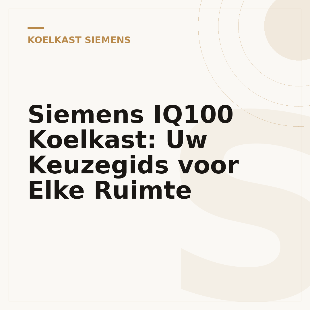 Siemens IQ100 Koelkast: Uw Keuzegids voor Elke Ruimte