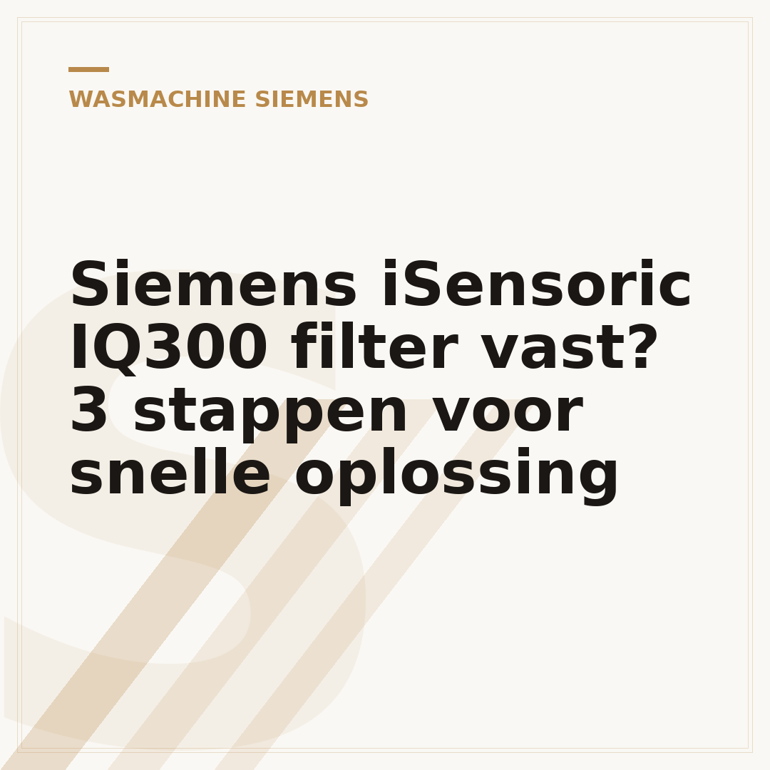 Siemens iSensoric IQ300 filter vast? 3 stappen voor snelle oplossing