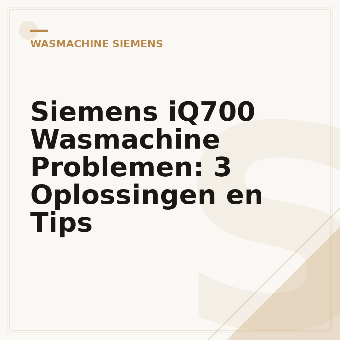 Siemens iQ700 Wasmachine Problemen: 3 Oplossingen en Tips