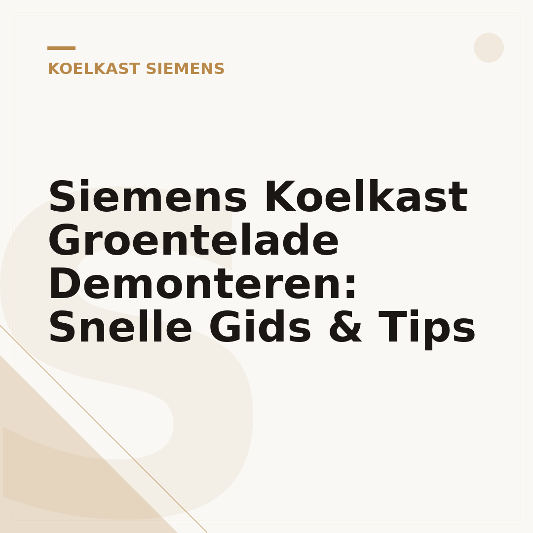 Siemens Koelkast Groentelade Demonteren: Snelle Gids & Tips