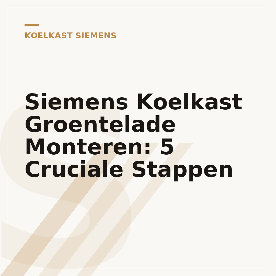 Siemens Koelkast Groentelade Monteren: 5 Cruciale Stappen