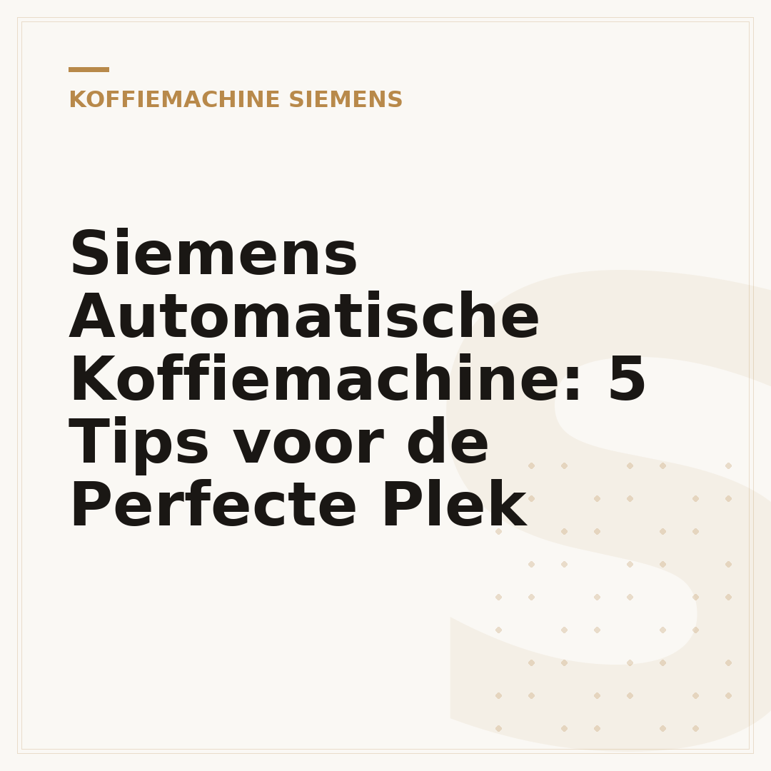 Siemens Automatische Koffiemachine: 5 Tips voor de Perfecte Plek