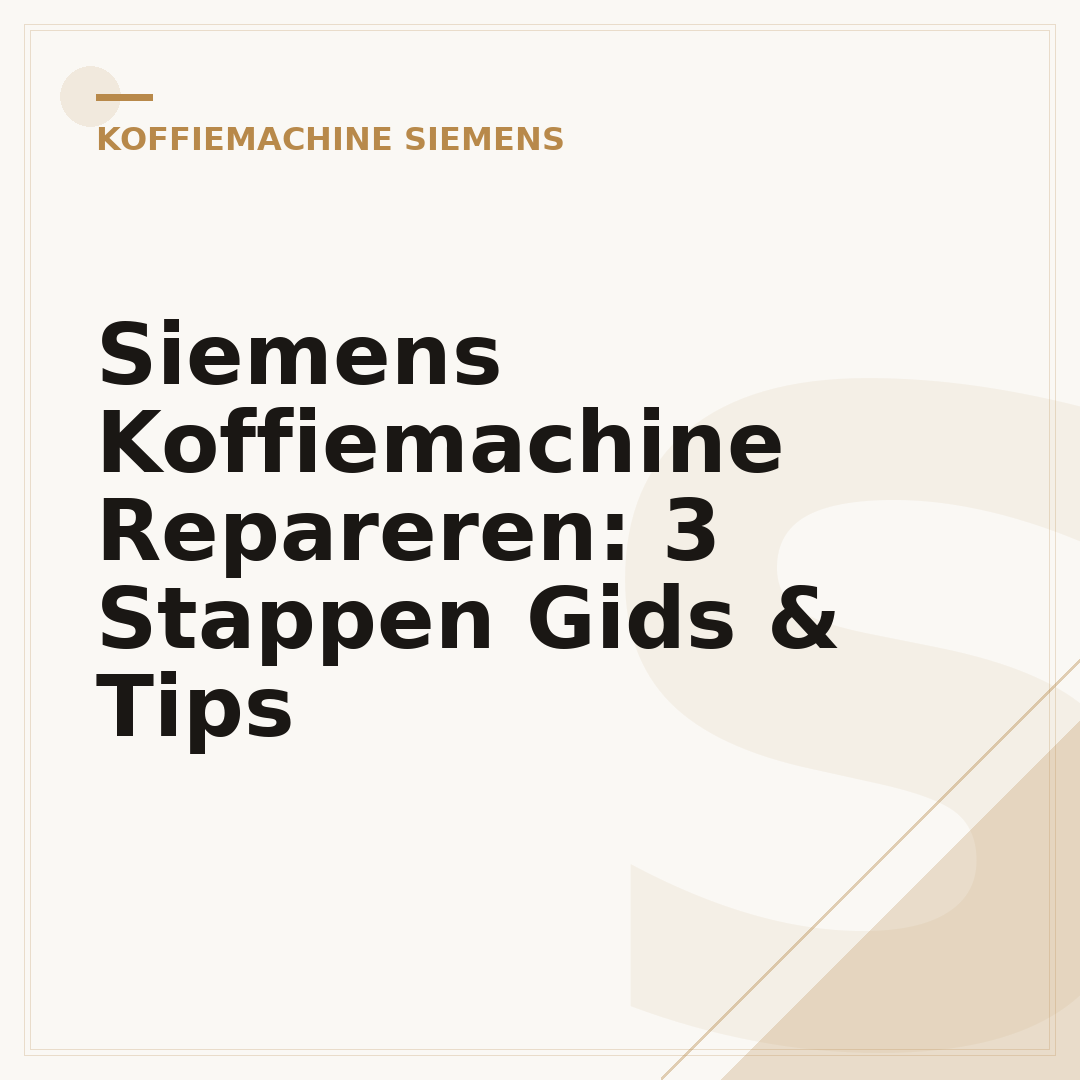 Siemens Koffiemachine Repareren: 3 Stappen Gids & Tips
