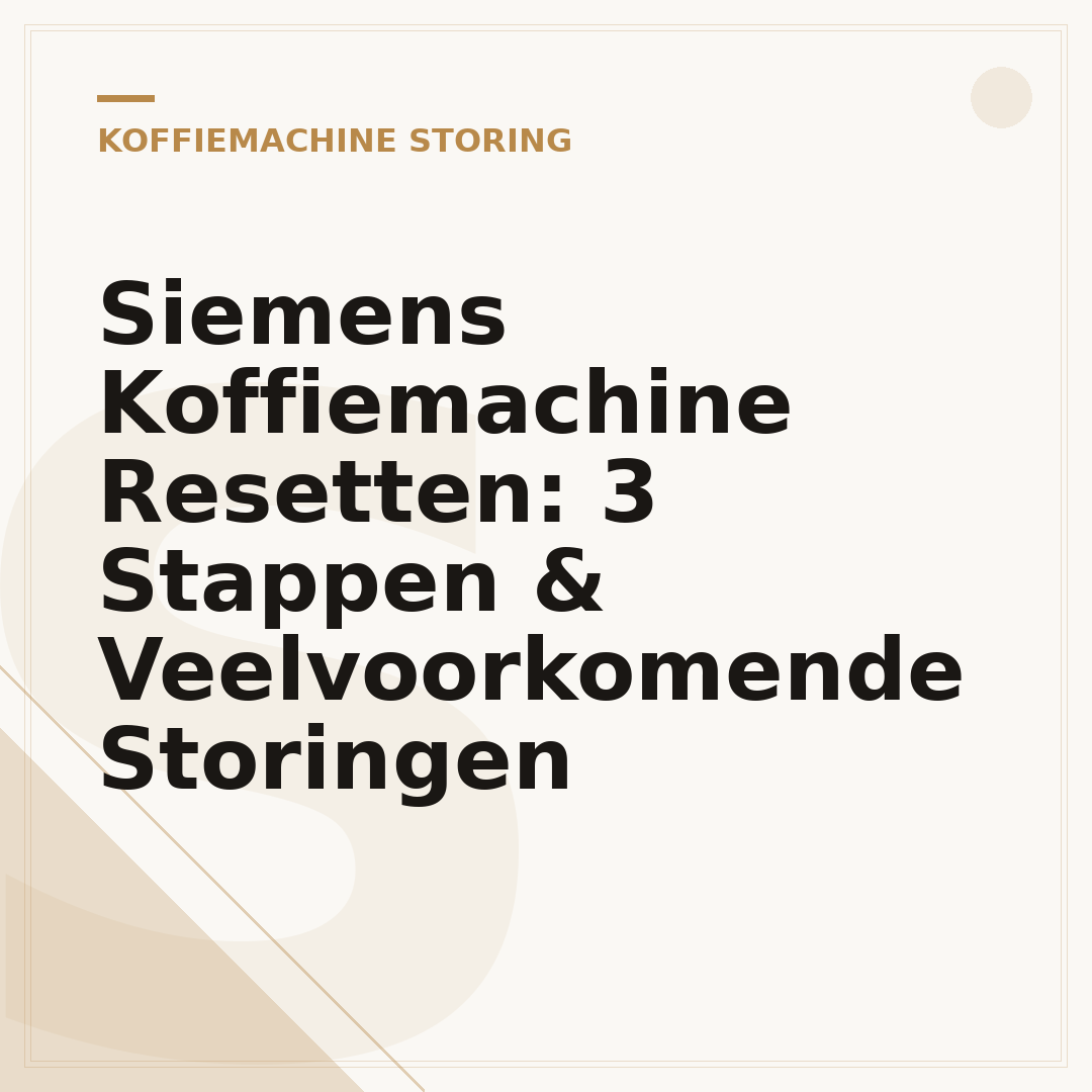 Siemens Koffiemachine Resetten: 3 Stappen & Veelvoorkomende Storingen