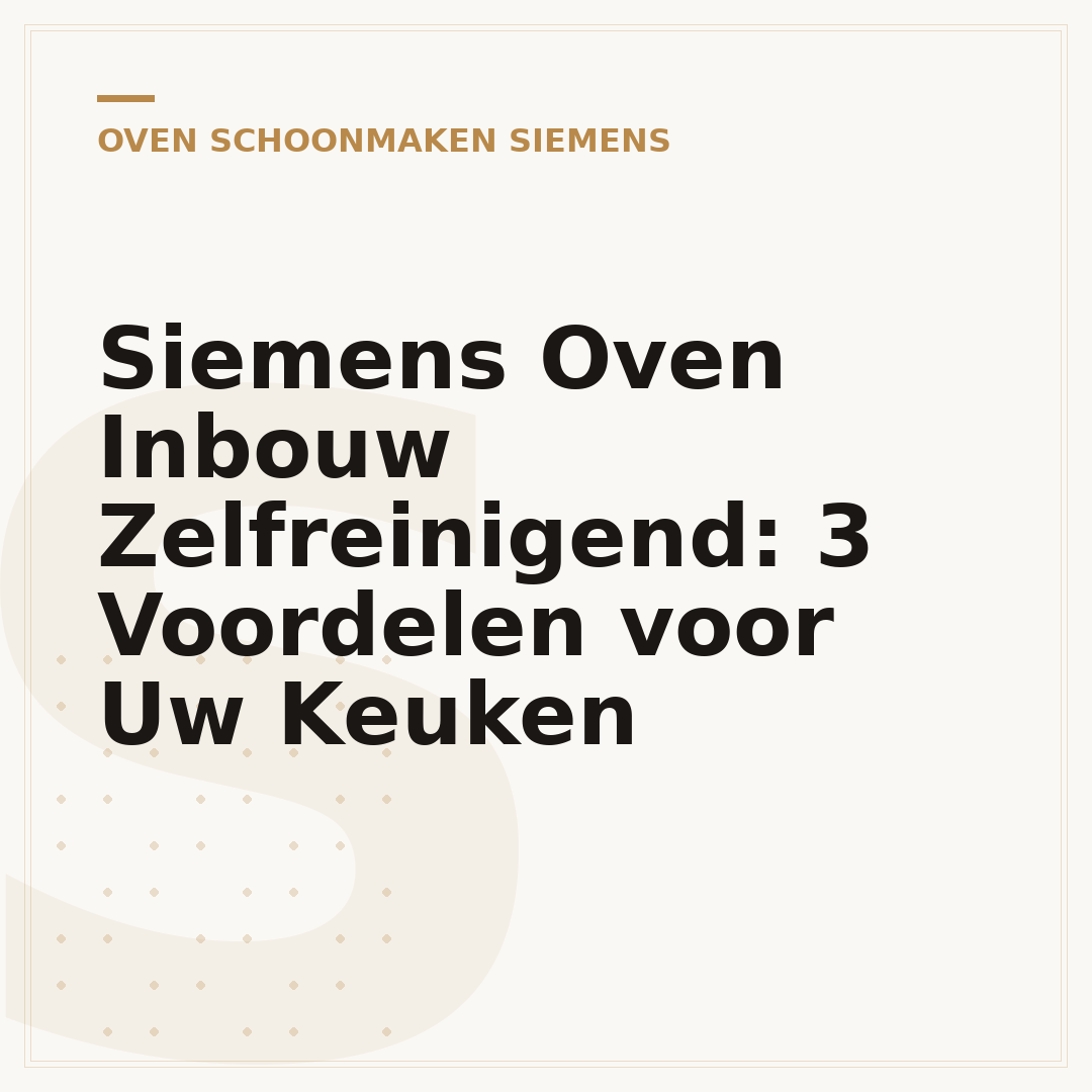Siemens Oven Inbouw Zelfreinigend: 3 Voordelen voor Uw Keuken