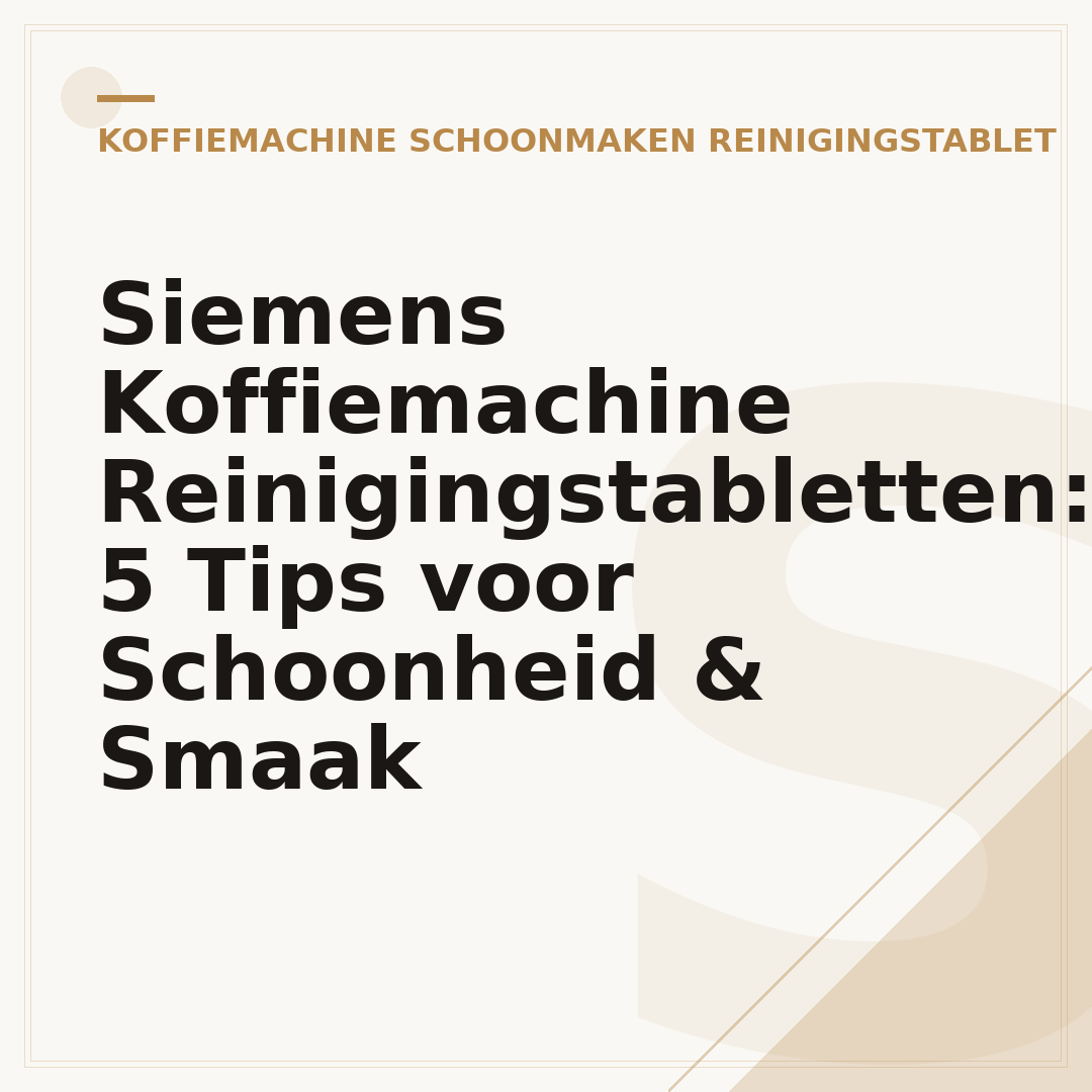 Siemens Koffiemachine Reinigingstabletten: 5 Tips voor Schoonheid & Smaak
