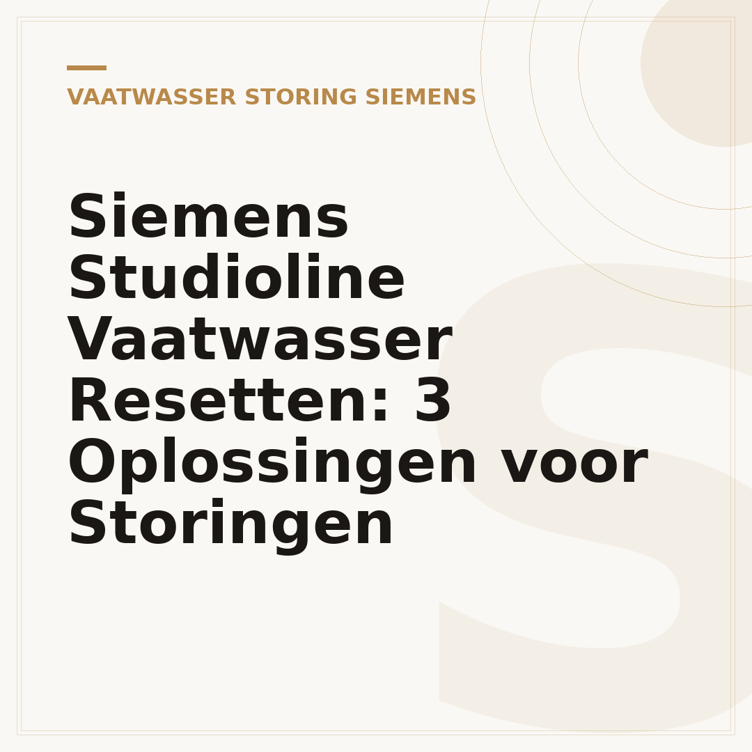 Siemens Studioline Vaatwasser Resetten: 3 Oplossingen voor Storingen