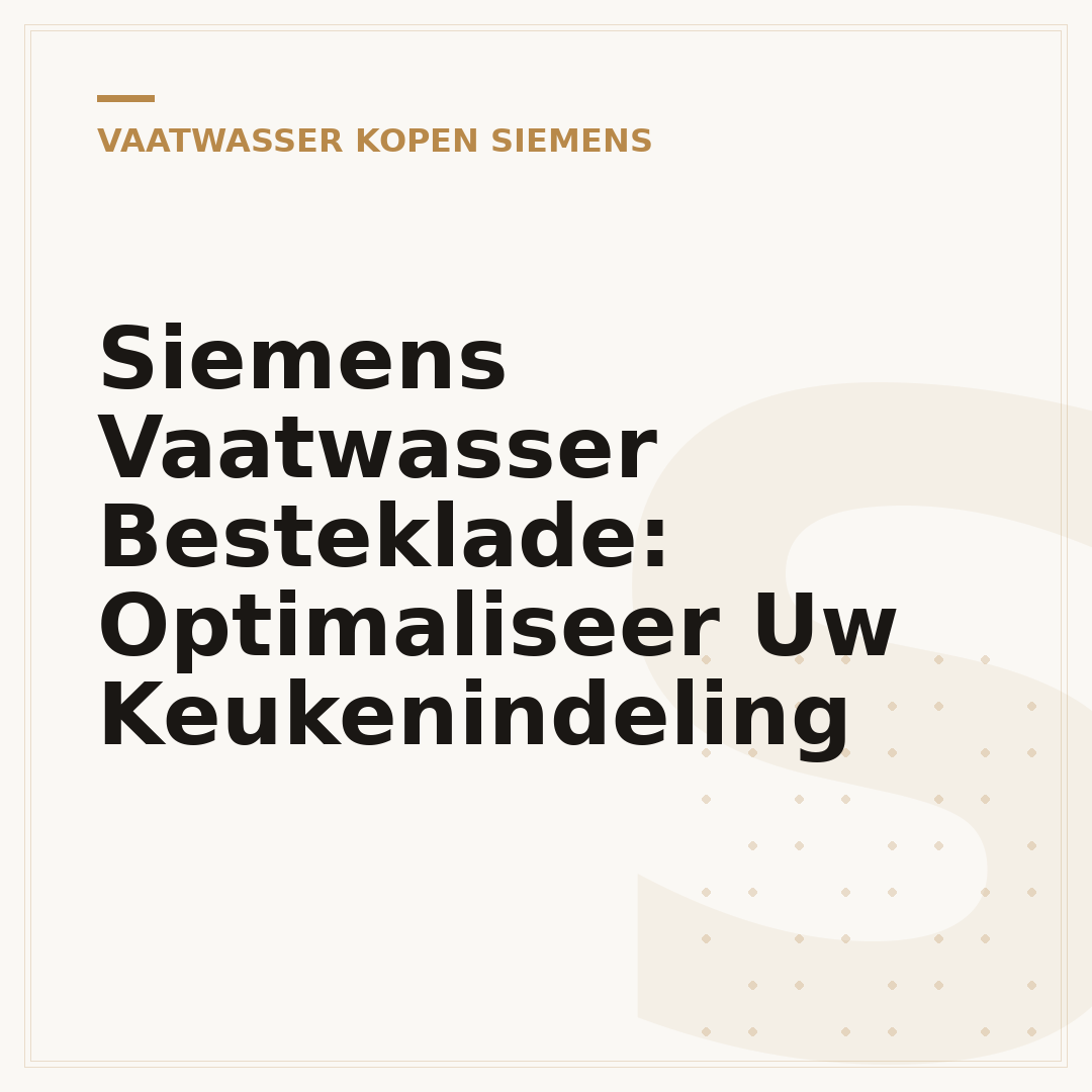 Siemens Vaatwasser Besteklade: Optimaliseer Uw Keukenindeling