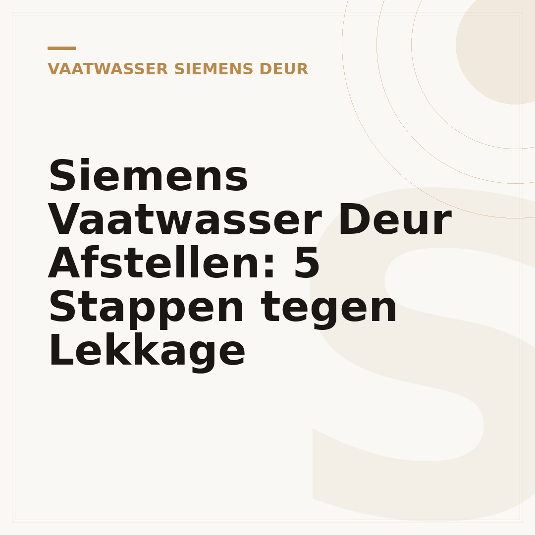 Siemens Vaatwasser Deur Afstellen: 5 Stappen tegen Lekkage
